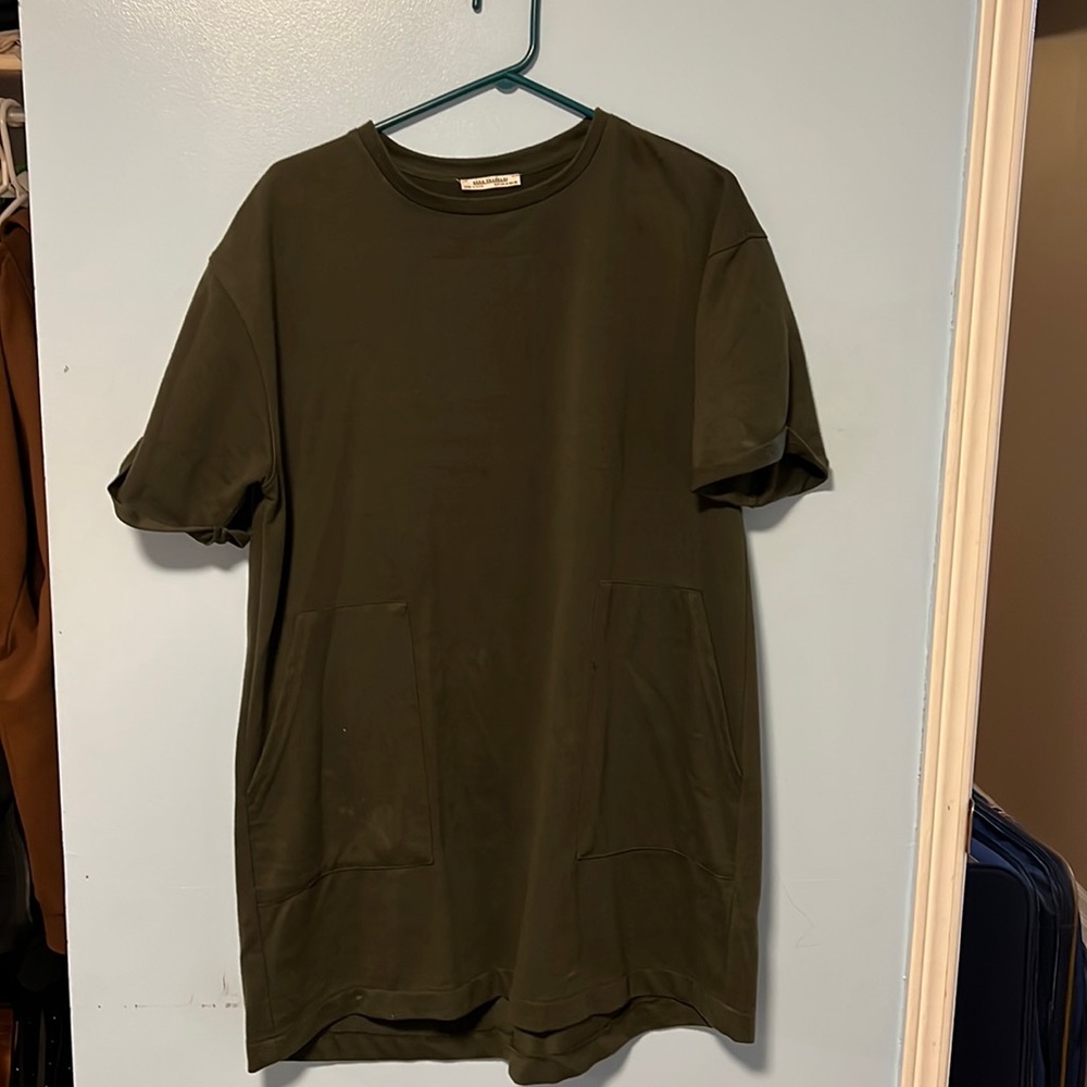 zara t-shirt dress with pockets size m-  colour dark green